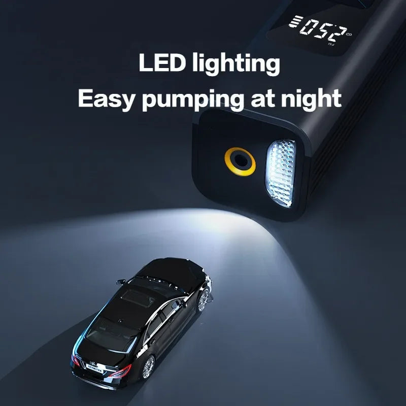 Car Tyre Inflator with Vacuum Cleaner | Multi-Function Car Air Compressor | Portable Car Tire Pump