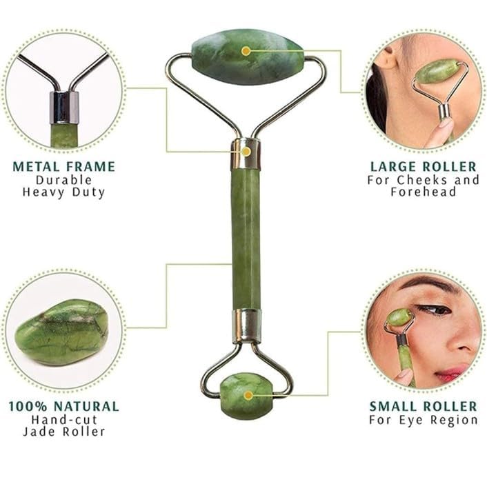 jade roller 2 marble flawless facial with stone and gua sha set