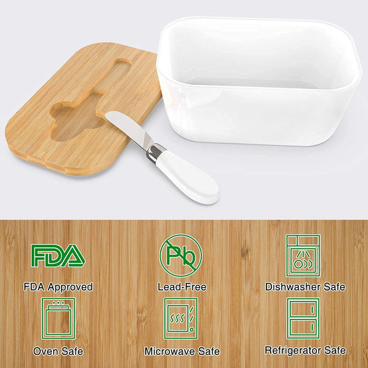 Ceramic Butter Box | Butter Keeper | Elegant Butter Dish | Butter Storage Container