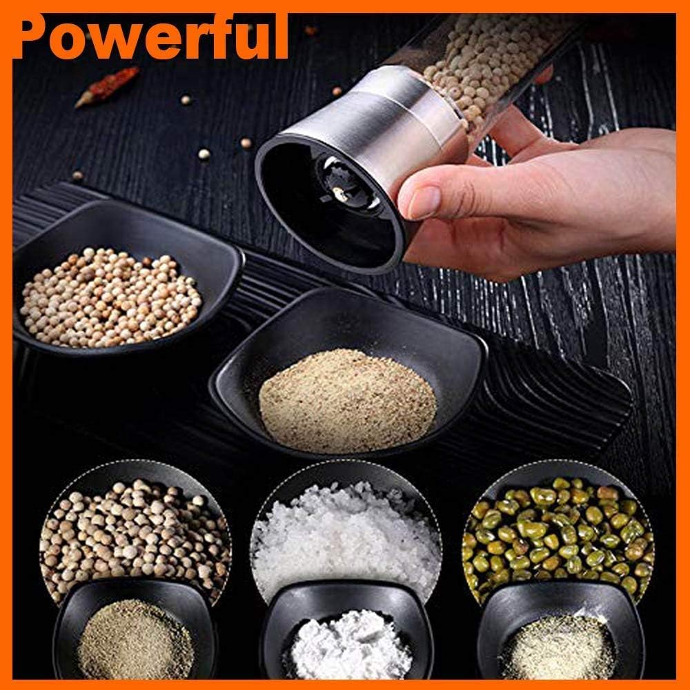 Hand Paper Grinder (Plastic) – Easy & Efficient! Yugefom Salt and Pepper Grinder Tall Size - Black, Manual, Glass Material - Adjustable Coarseness - Fits in Home,Kitchen,Barbecue