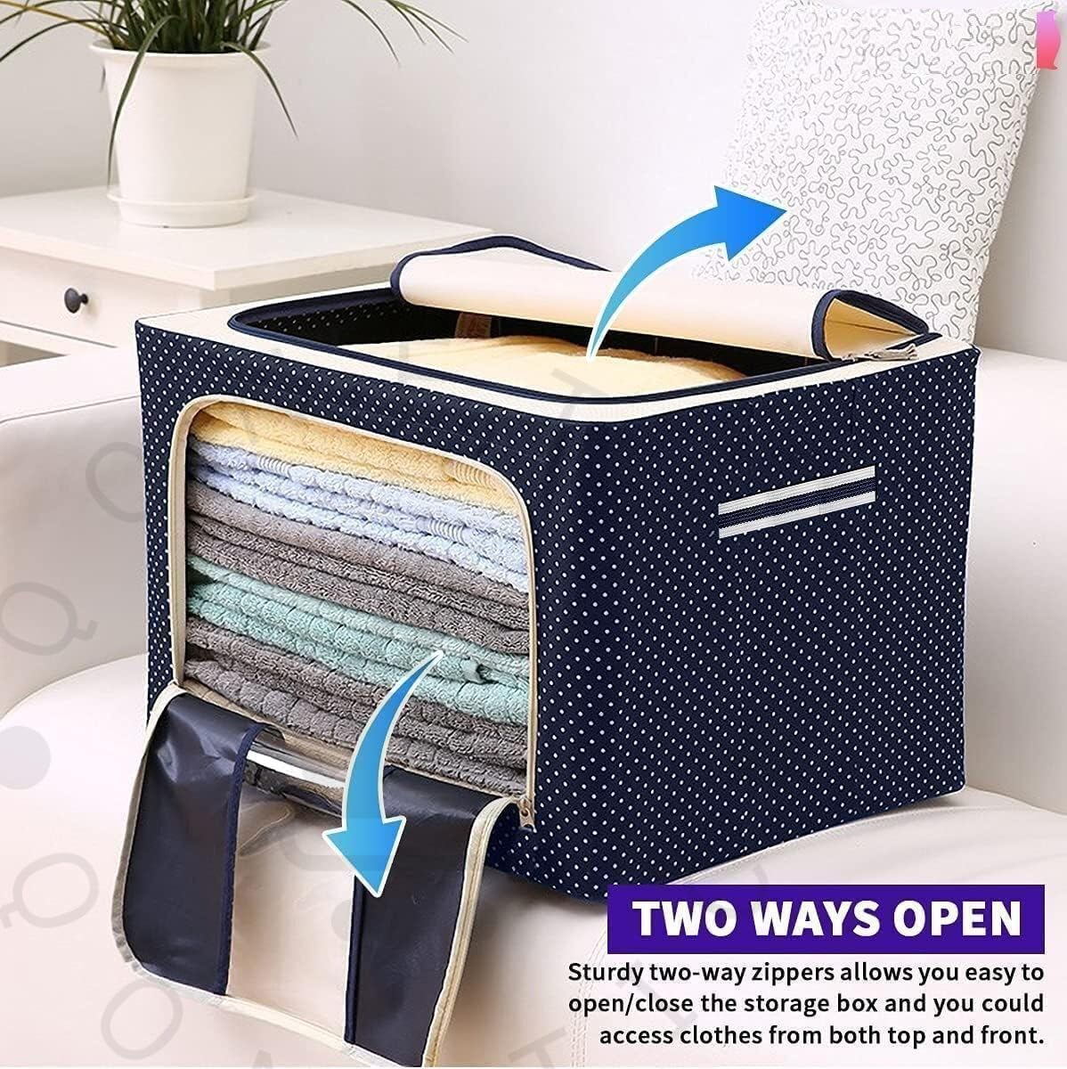 Foldable Box Steel Frame Collapsible Wardrobe Storage