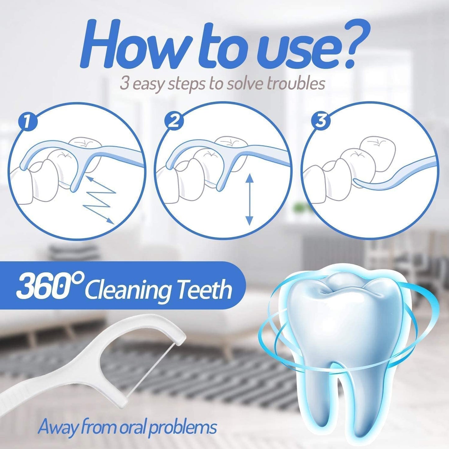 Toothpick Dental Floss | 2-in-1 Flosser & Toothpick