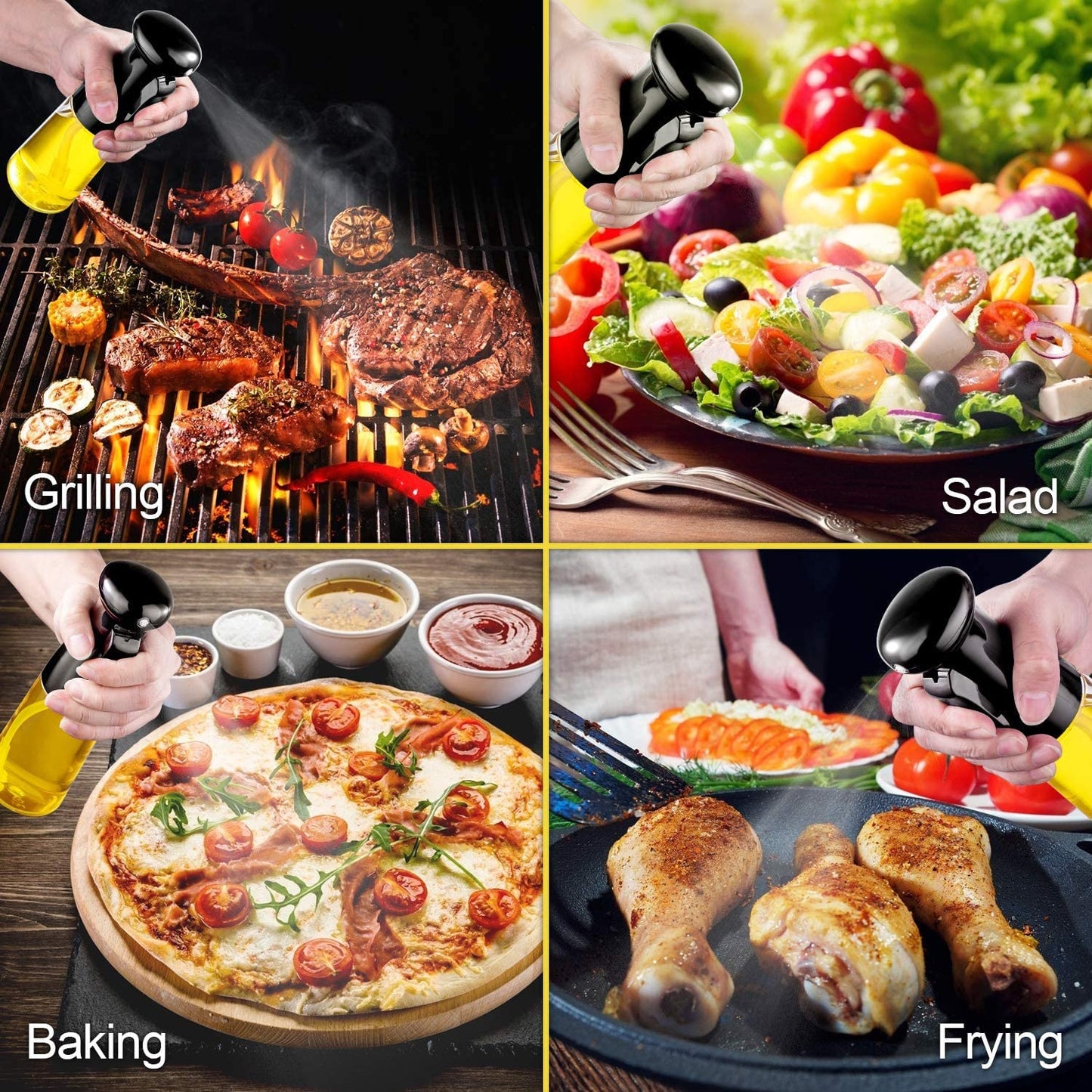 Oil Sprayer for Cooking | Glass Olive Oil Mister | Kitchen Oil Dispenser | Air Fryer Oil Spray Bottle