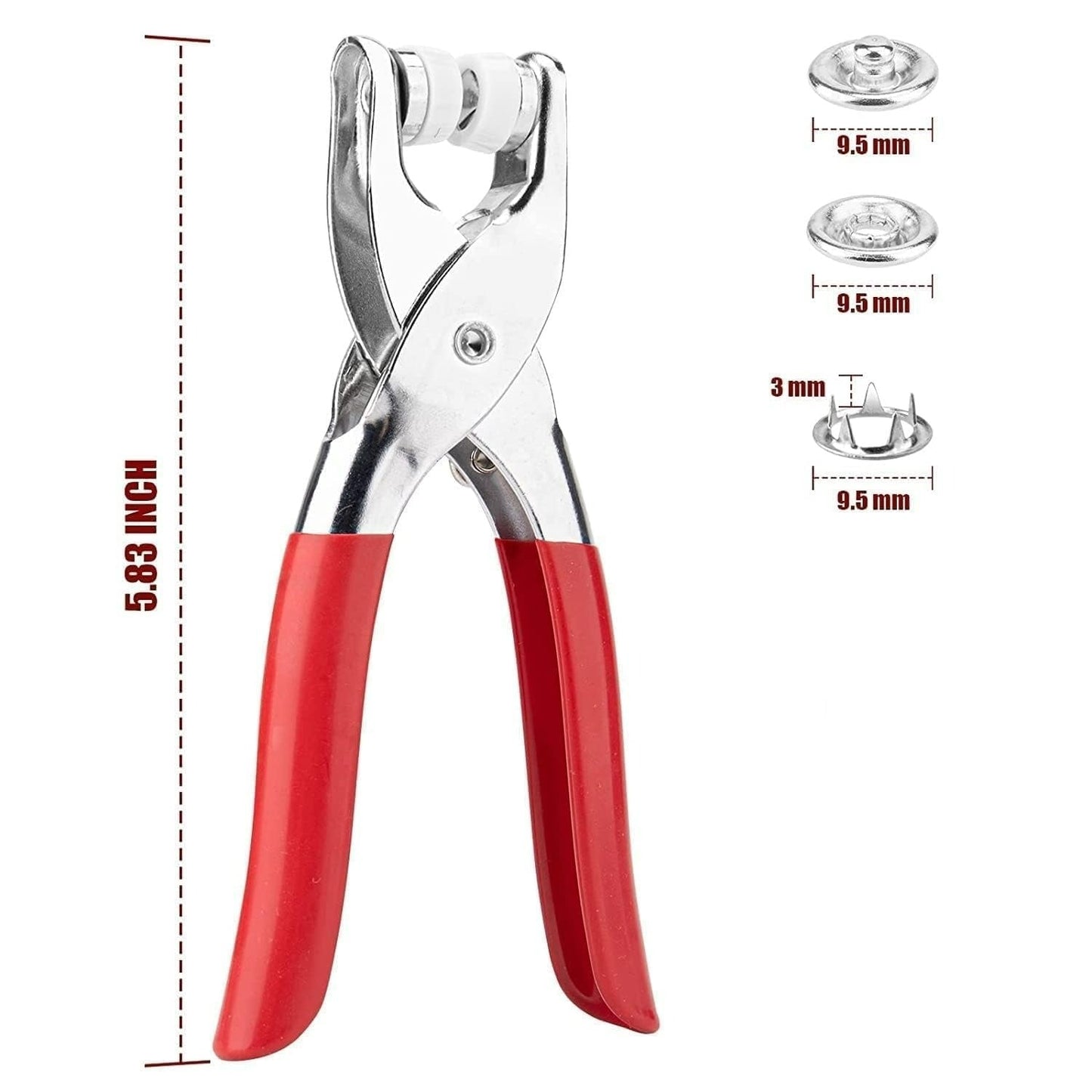 Grommet Eyelet Pliers Kit, Metal Eyelets with Washers in Gold/Silver, Portable Eyelet Grommet Hand Press 1/4 Inch 6mm Grommet Tool Kit for Leather/Belt/Shoes/Cloths
