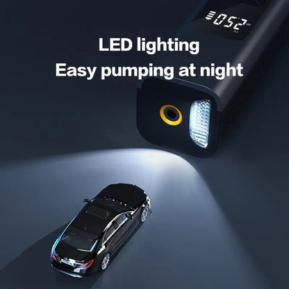 Car Tyre Inflator with Vacuum Cleaner | Multi-Function Car Air Compressor |  Portable Car Tire Pump