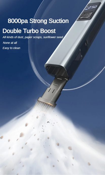 Car Tyre Inflator with Vacuum Cleaner | Multi-Function Car Air Compressor |  Portable Car Tire Pump