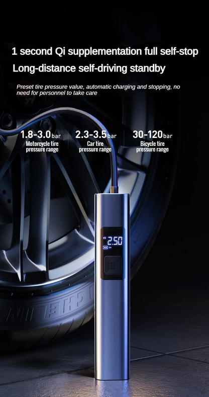 Car Tyre Inflator with Vacuum Cleaner | Multi-Function Car Air Compressor |  Portable Car Tire Pump