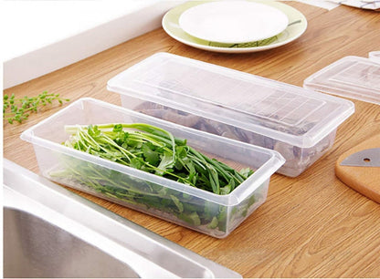 (2 PIECE ) FOOD STORAGE CONTAINER WITH REMOVABLE DRAIN PLATE