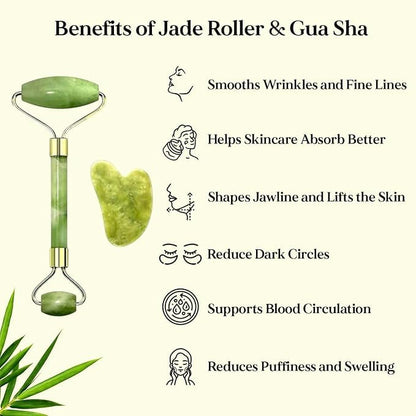 jade roller 2 marble flawless facial with stone and gua sha set