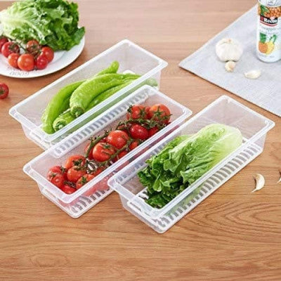 (2 PIECE ) FOOD STORAGE CONTAINER WITH REMOVABLE DRAIN PLATE