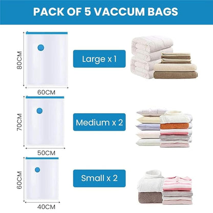 5 PCS VACUUM BAG WITH PUMP