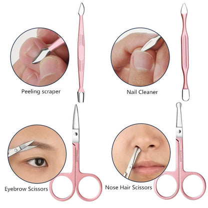 18-in-1 Multi-Tool Set | Rose Gold Tool Kit | Stainless Steel Tool Set | Compact Repair Tool Kit