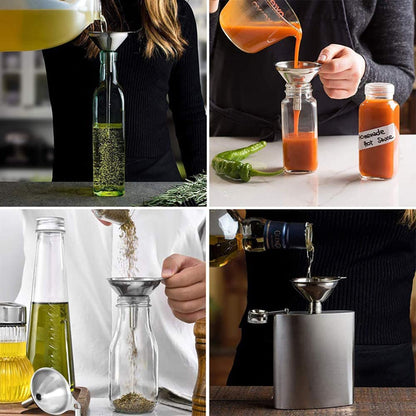 Steel Funnel 3Pcs With Brush Set