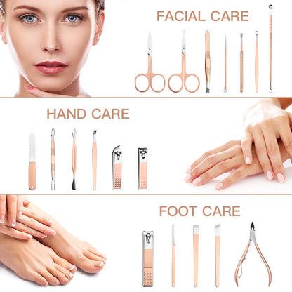 18-in-1 Multi-Tool Set | Rose Gold Tool Kit | Stainless Steel Tool Set | Compact Repair Tool Kit