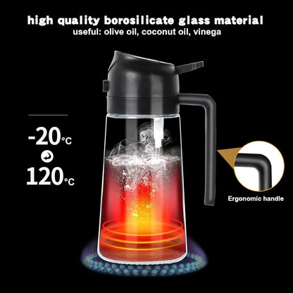 Oil Sprayer | 2-in-1 Olive Oil Dispenser & Sprayer | Dual-Use Oil Vinegar Bottle | Kitchen Oil Pot | Glass Oil Sprayer Bottle | Cooking Oil Spray Dispenser