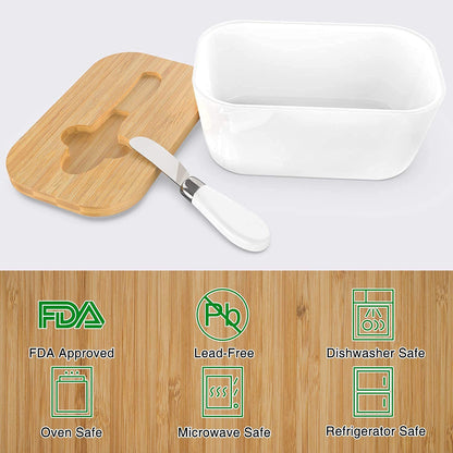 Ceramic Butter Box | Butter Keeper | Elegant Butter Dish | Butter Storage Container