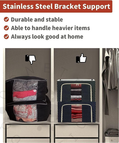 Foldable Box Steel Frame Collapsible Wardrobe Storage
