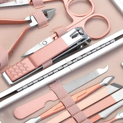18-in-1 Multi-Tool Set | Rose Gold Tool Kit | Stainless Steel Tool Set | Compact Repair Tool Kit