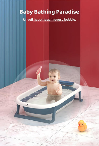 StarAndDaisy Bath Tub for Baby 0-3 Years/Foldable Bathtub for Kids with Space Saving, Newborn Baby Folding Bathing Tub Girls & Boys with Soap Tray, Easy to Store (BT-Blue)