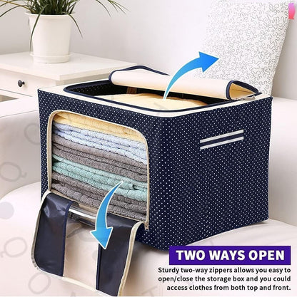 Foldable Box Steel Frame Collapsible Wardrobe Storage