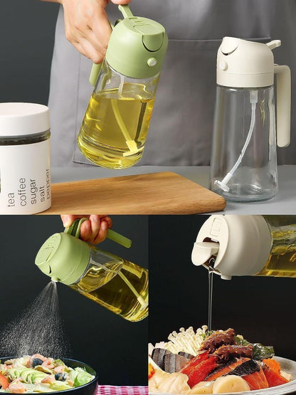 Oil Sprayer | 2-in-1 Olive Oil Dispenser & Sprayer | Dual-Use Oil Vinegar Bottle | Kitchen Oil Pot | Glass Oil Sprayer Bottle | Cooking Oil Spray Dispenser
