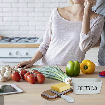 Ceramic Butter Box | Butter Keeper | Elegant Butter Dish | Butter Storage Container