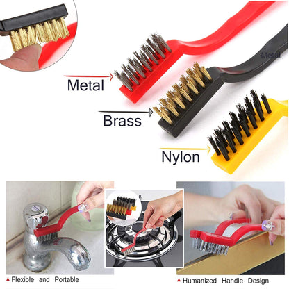 3 Pcs Mini Wire Brush Cleaning Tool Kit