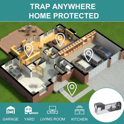 Mouse Traps Box | No-Kill Rat Trap | Humane Mice Catcher | Reusable Mouse Trap Cage | Safe for Pets & Kids