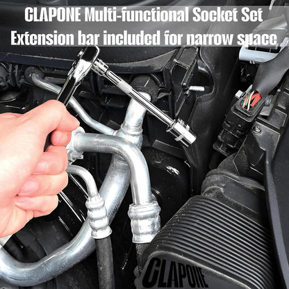 Tool Kit 46 Pcs Household | 1/4 Drive Socket Screwdriver Wrench Set for Bike, Car Repairs & More Spanner & Socket Set All Size Tool Kit Goti Pana Perfect for DIY Enthusiasts, Black