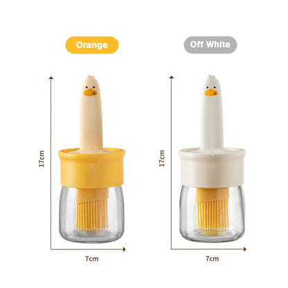 Oil Dispenser | Silicone Brush Oil Bottle | High-Temperature Resistant Oil Dispenser | Glass Oil Bottle | BBQ Oil Brush Bottle | Cooking Oil Dispenser