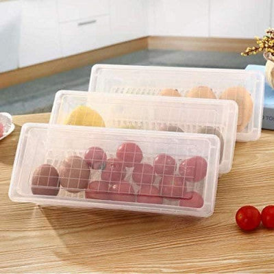 (2 PIECE ) FOOD STORAGE CONTAINER WITH REMOVABLE DRAIN PLATE