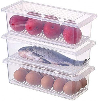 (2 PIECE ) FOOD STORAGE CONTAINER WITH REMOVABLE DRAIN PLATE
